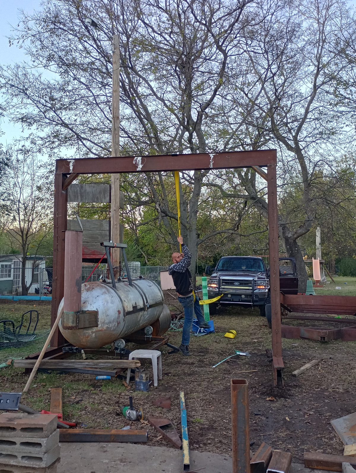 Wide angle of the gantry frame