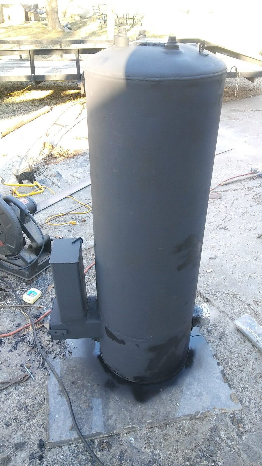 Finished rocket stove painted black