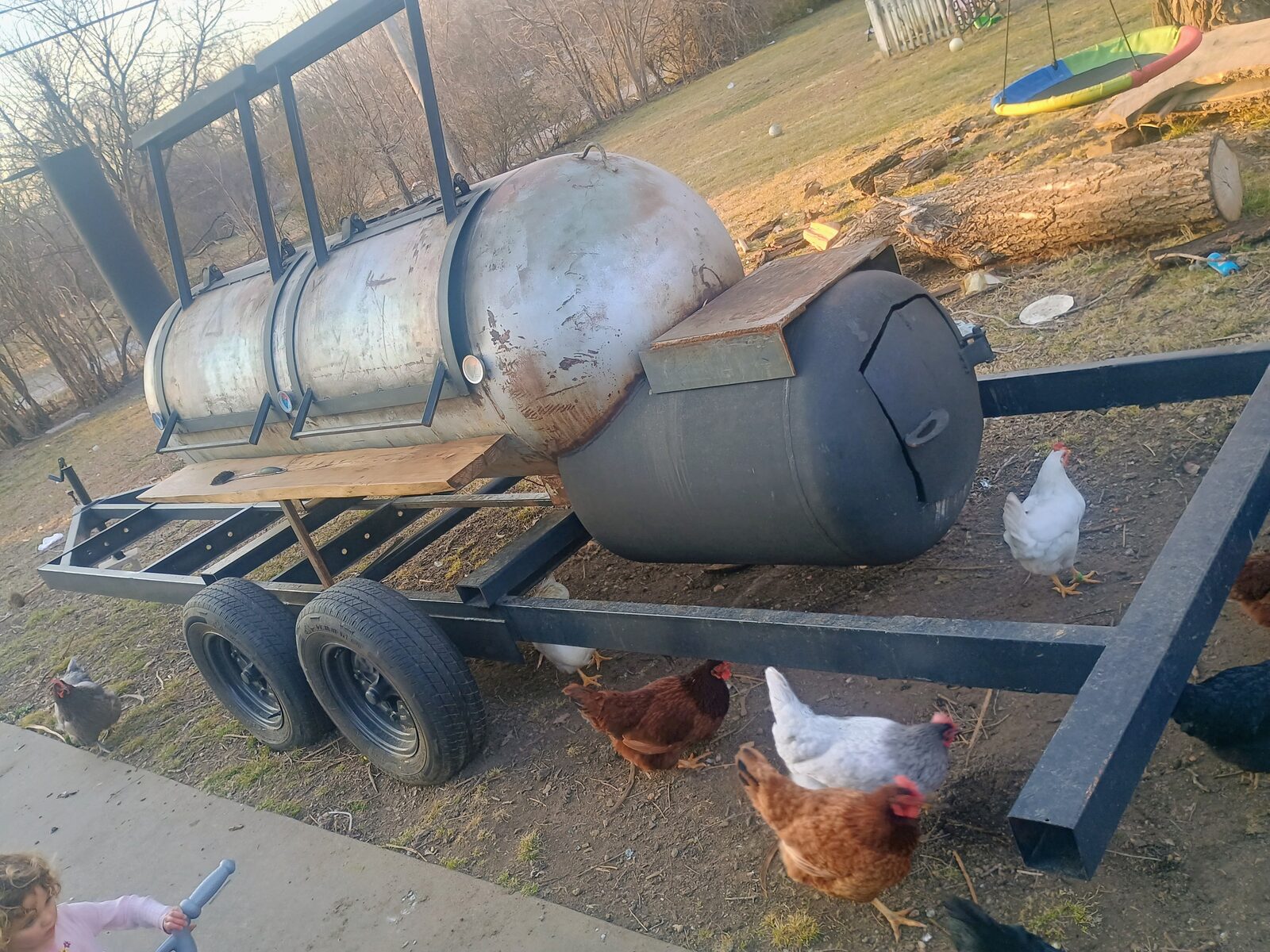 Front view of the completed smoker
